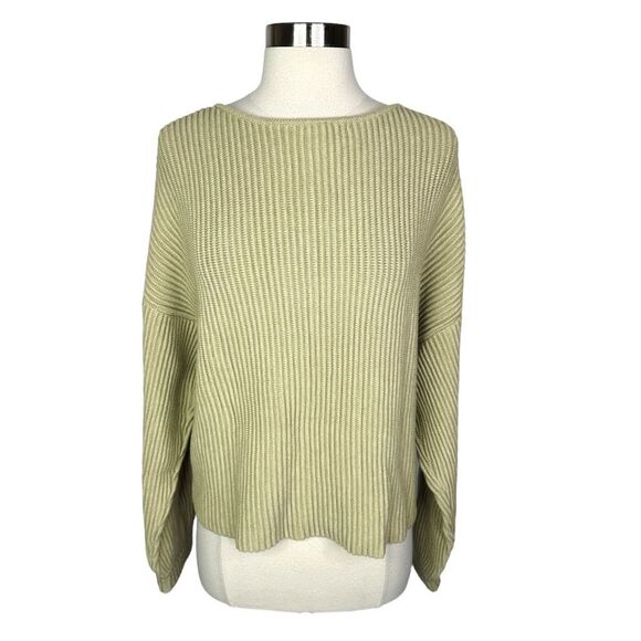 Lunya Soft Green Cozy Cotton Silk Reversible Pullover - Size Medium - Picture 5 of 8